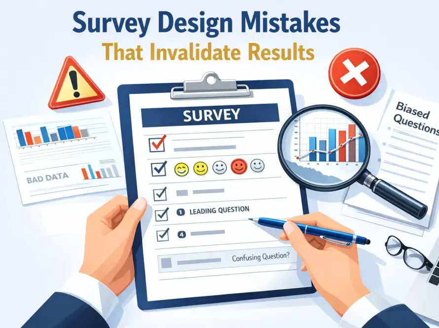 Survey design mistakes that invalidate results